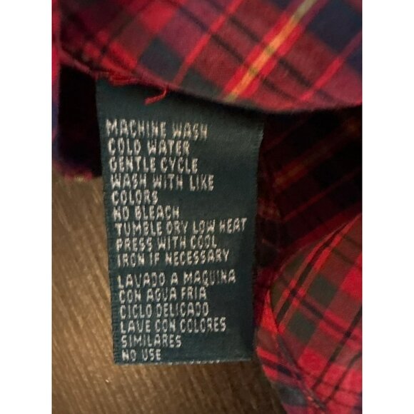 Lauren Ralph Lauren Red Plaid Long Sleeve Button-Down Shirt 100% Cotton Size L - Picture 4 of 7